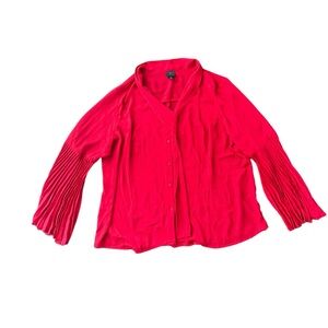 Worthington Women’s Red Top With Sleeve Detail Size 0X